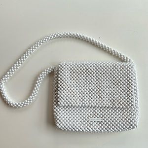Loeffler Randall White Beaded Shoulder Bag